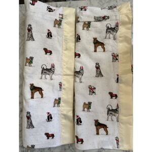 Charter Club Luxury Party Dogs 100% Cotton Flannel 2 King PILLOWCASES
